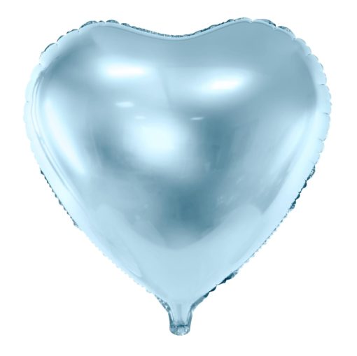Folieballong - Hjerteformet, Himmelblå
