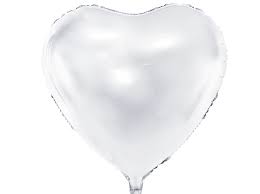 Folieballong -Hvit, Hjerte