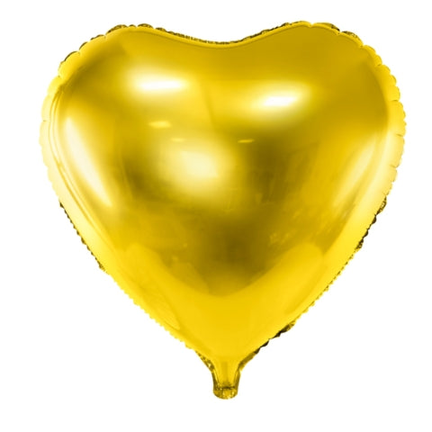 Folieballong - Hjerteformet, Gull