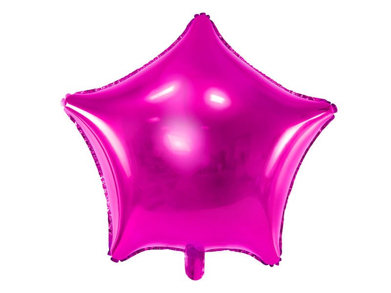 Folieballong - Mørk Rosa Stjerne