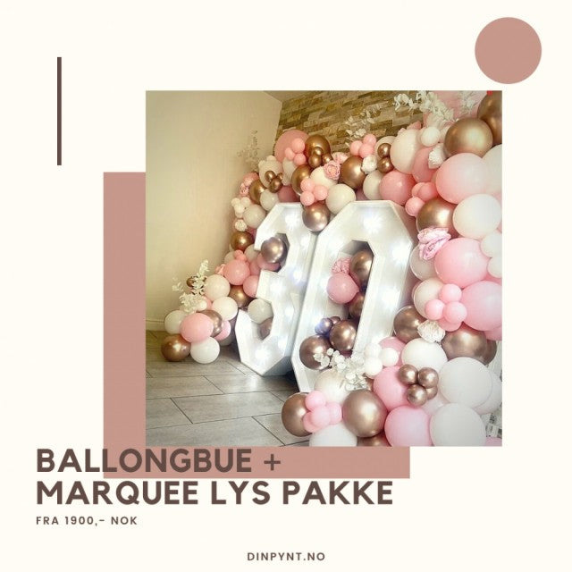Utleie - Marquee LED-lys og Ballongbue Pakke