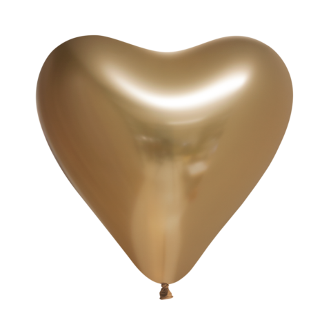 Hjerteballonger Gull med speileffekt