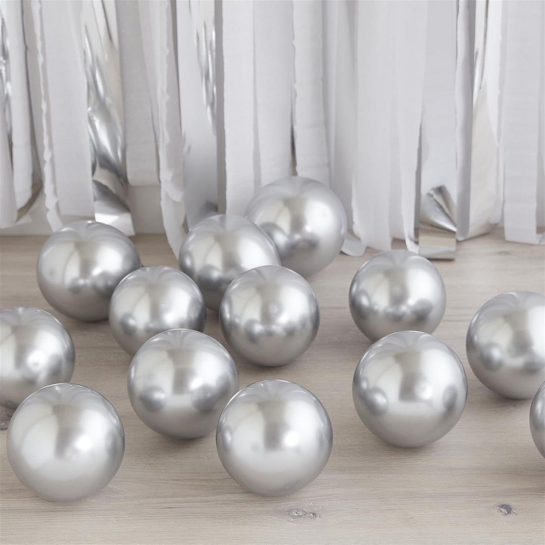 Ballonger - Krom sølv 40 stk