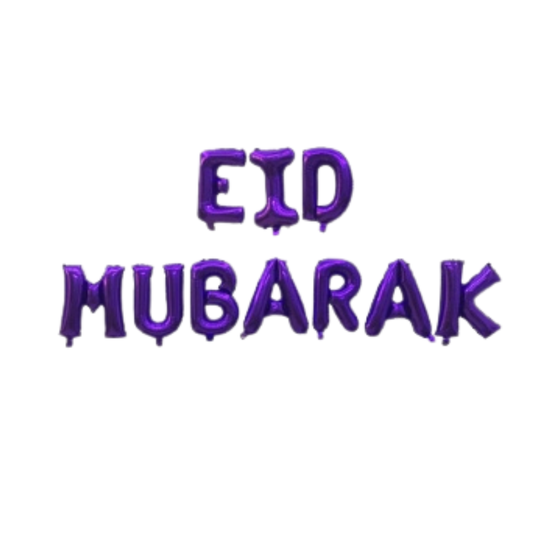 Eid Mubarak, Text Folie Ballong, Lilla