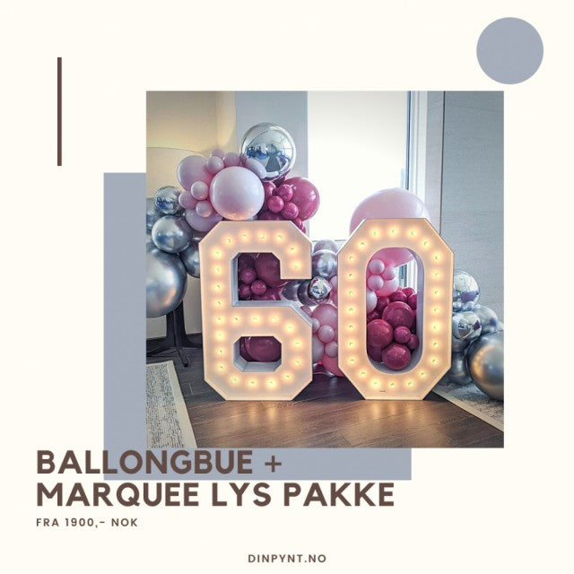 Utleie - Marquee LED-lys og Ballongbue Pakke
