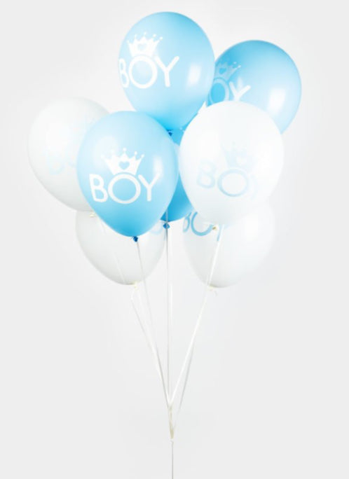 Ballonger hvit og blå - boy