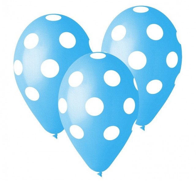 Ballonger - Blå med prikker 100stk